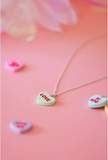 Valentine’s Day Heart Necklace Blue