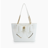 Aubrey Bow Large Tote Bag - White