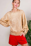 Festive Foil Metallic Knitted Sweater