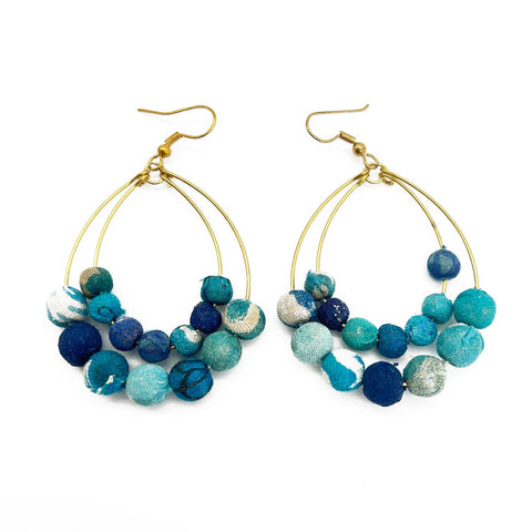 Aasha Aqua Teardrop Earrings