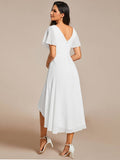 Pleated Ruffles Chiffon Wedding Guest Dress