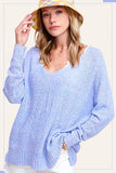 Soft Lightweight Loose Fit Textured Pullover Sweater