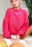 Hearted Embroidered Sequin Detail Knitted Sweater