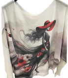 Red Hat Lady Printed Sweater