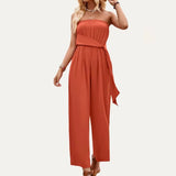 Chic Solid Off-The-Shoulder Wide-Leg Jumpsuit