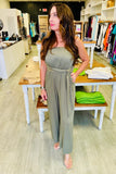 Chic Solid Off-The-Shoulder Wide-Leg Jumpsuit