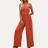 Chic Solid Off-The-Shoulder Wide-Leg Jumpsuit