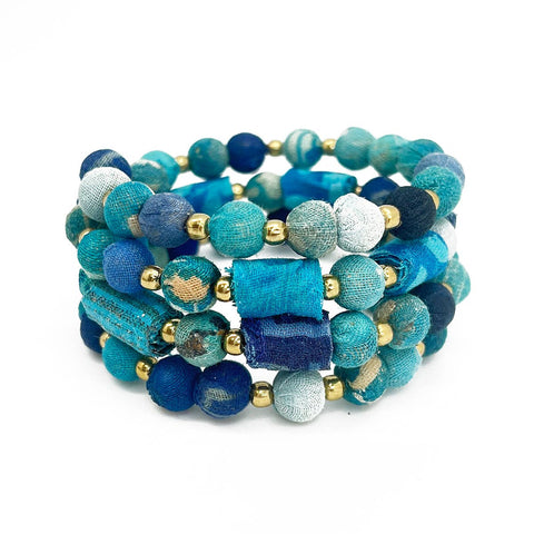 Aasha Aqua Coil Bracelet