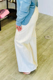 Q2 Extra Wide Leg Trousers - Cream