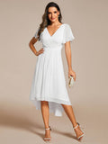 Pleated Ruffles Chiffon Wedding Guest Dress