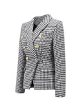 The Classy Girl Houndstooth Notched Collar Blazer