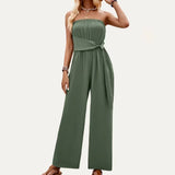 Chic Solid Off-The-Shoulder Wide-Leg Jumpsuit