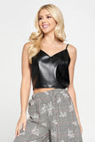 Renee Faux Leather Cropped Tank Top