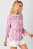 Mystree Multicolor Scallop Edge Sweater