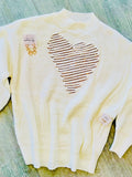 Hearted Embroidered Sequin Detail Knitted Sweater