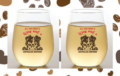 Dog Lover Shatterproof Wine Glass Set - By Breed