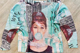 Audrey Tiffany Blue Bubble Printed Italian Sweater