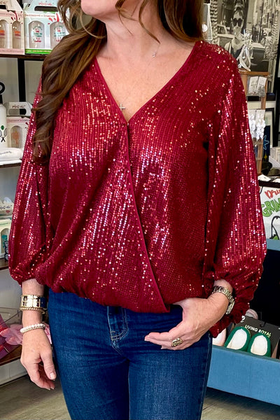 Edith Embroidered Sequin Blouse