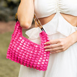 Mia Cotton Purse With Sequins and Chain Handle