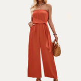 Chic Solid Off-The-Shoulder Wide-Leg Jumpsuit