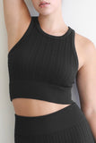 Simply Niki Cable Highneck Crop Top - OS