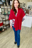 Italian Knit Cozy Poncho with Loop Closure