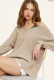 Soft Lightweight Loose Fit Textured Pullover Sweater