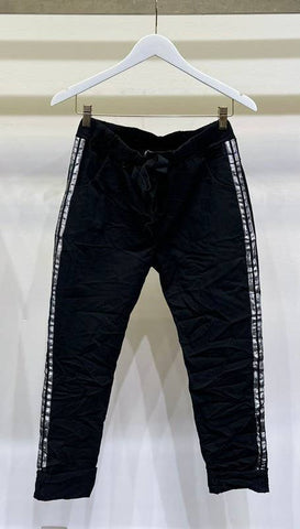 Venti6 Drawstring Crinkle Jogger with Foil Side Stripe