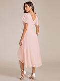 Pleated Ruffles Chiffon Wedding Guest Dress