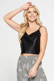 Renee Faux Leather Cropped Tank Top