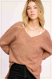 Soft Lightweight Loose Fit Textured Pullover Sweater