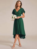 Pleated Ruffles Chiffon Wedding Guest Dress