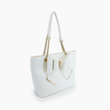 Aubrey Bow Large Tote Bag - White