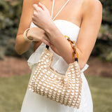 Mia Cotton Purse With Sequins and Chain Handle