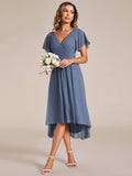 Pleated Ruffles Chiffon Wedding Guest Dress