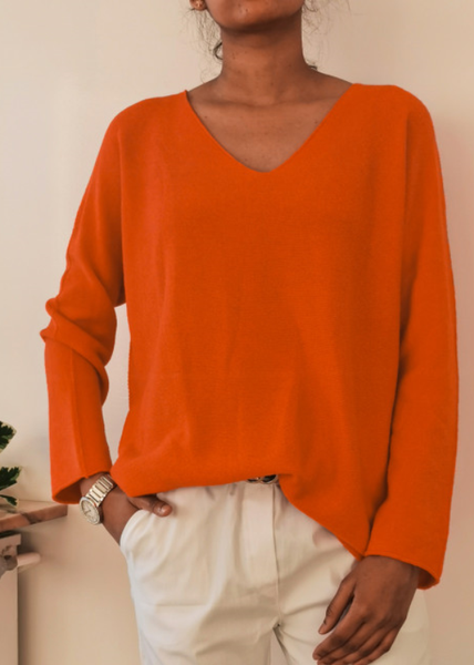 Italian Knit Soft V-Neck Sweater