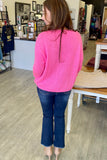 Soft & Comfortable Knit Sweater -Fuchsia