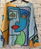 Yellow Picasso Orinted Italian Sweater