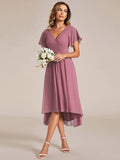 Pleated Ruffles Chiffon Wedding Guest Dress