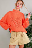 Hearted Embroidered Sequin Detail Knitted Sweater