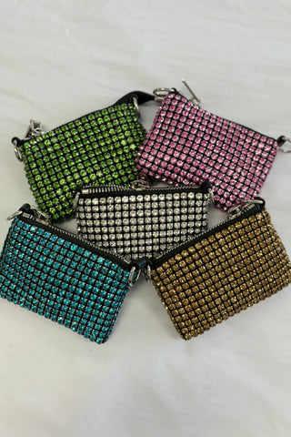 Mini Allover Rhinestone Converible Wallet