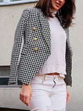 The Classy Girl Houndstooth Notched Collar Blazer