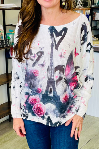 Eiffel Tower Printed Sweater