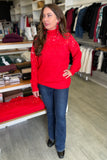 Molly Mock Neck Sequin Knit Sweater