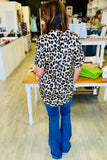 The Q2 Relaxed Leopard Print Cuffed Shirt