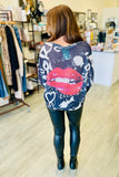 Red Lips Printed Sweater