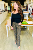 The Q2 Ombre Leopard Print Wide Leg Jeans