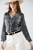 The Q2 Chiffon Blouse - Gray