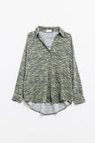 The Q2 Zebra Print Blouse - Green