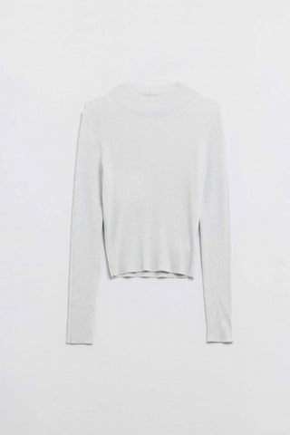 The Q2 Glitter Trutleneck Sweater - Gray